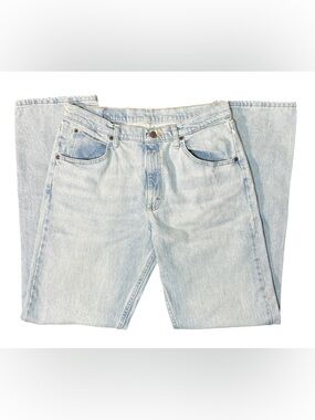 Wrangler Light Wash Straight Leg Jeans 32x34 Vintage Style Denim